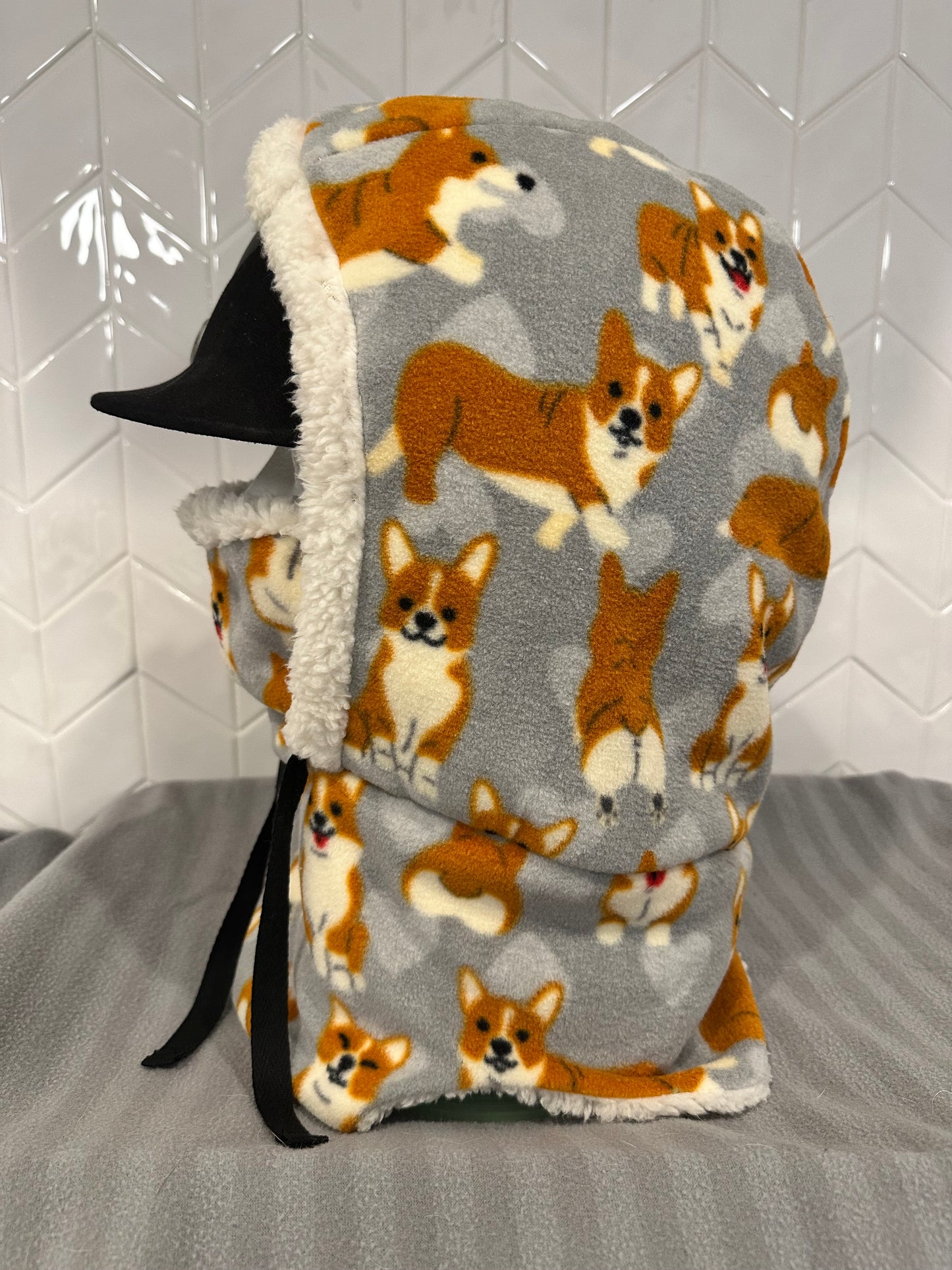 Corgi Fleece Hood