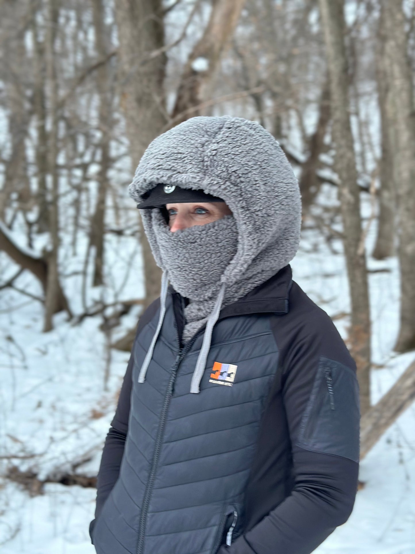 Dark Gray Sherpa Hood