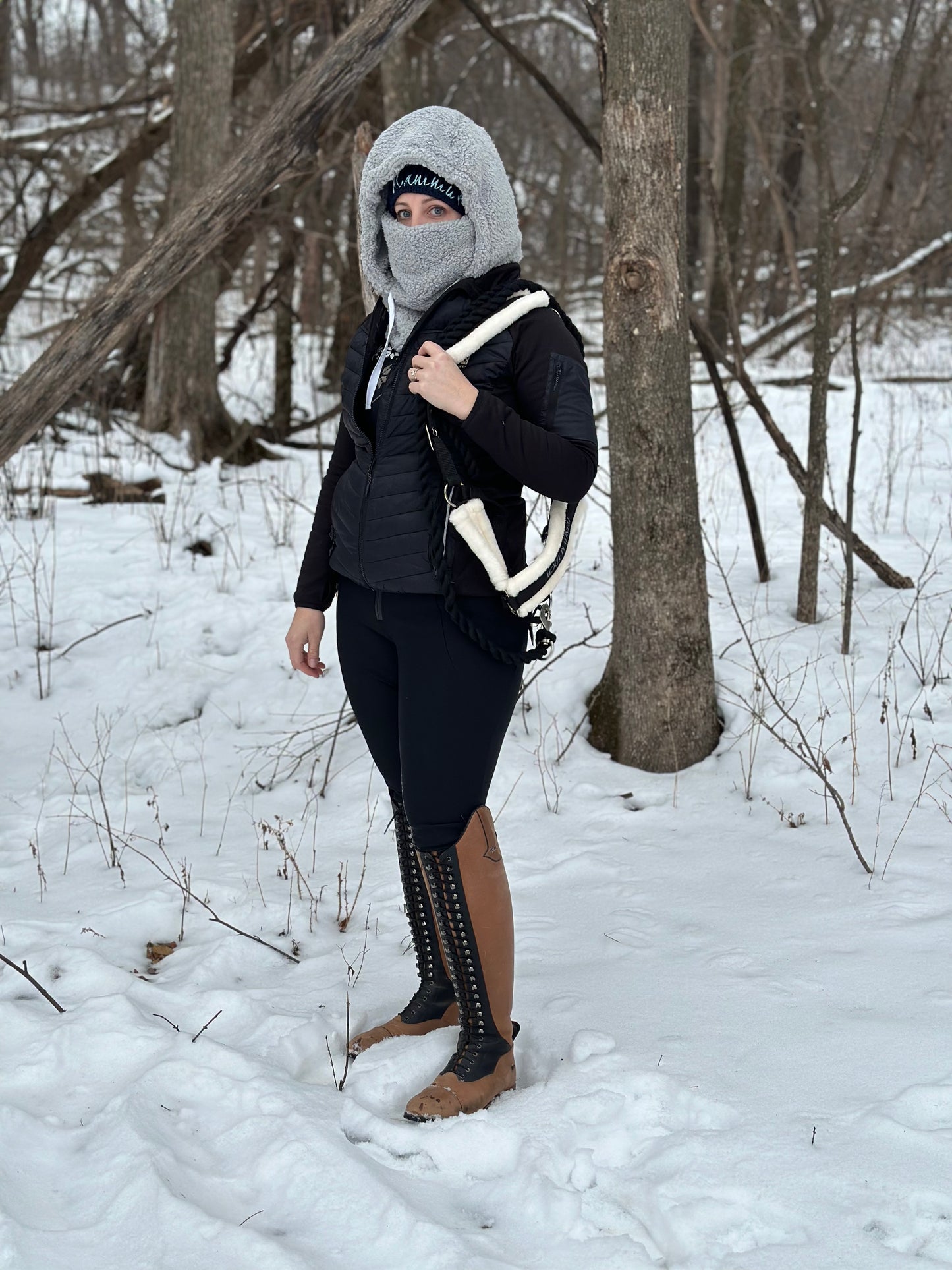 Light Gray Sherpa Hood