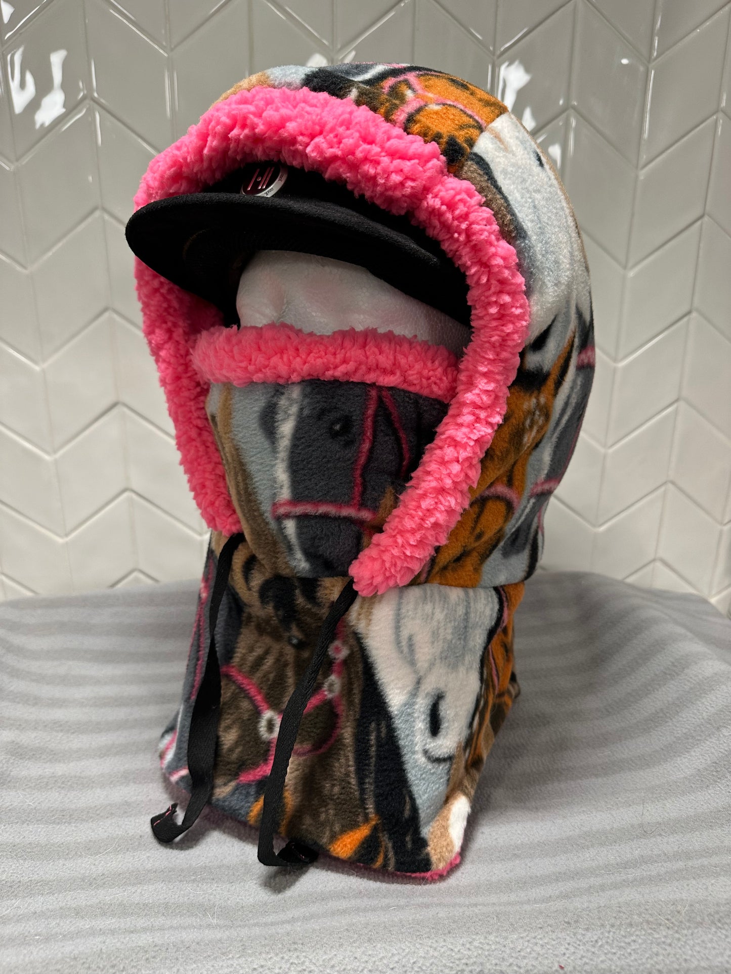 Horse Print Fleece Hood