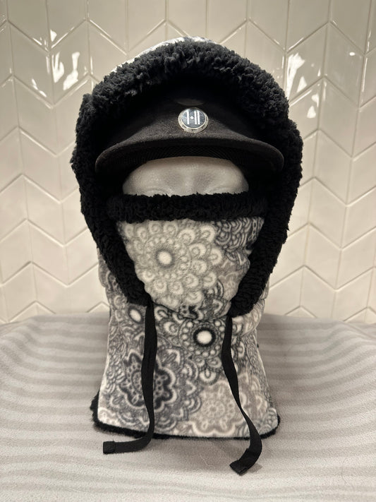 Black Mandala fleece hood