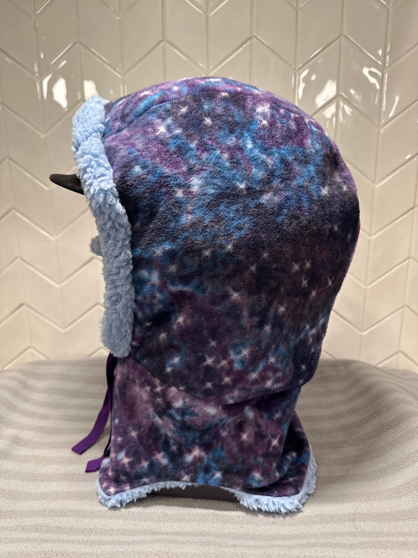 Purple Galaxy fleece hood