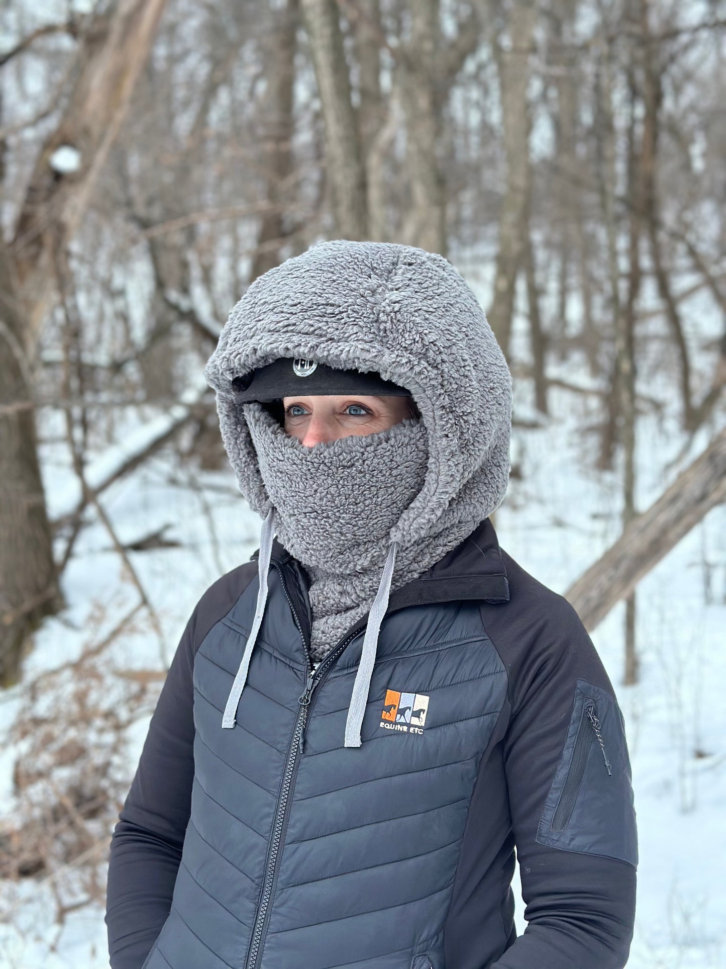 Dark Gray Sherpa Hood