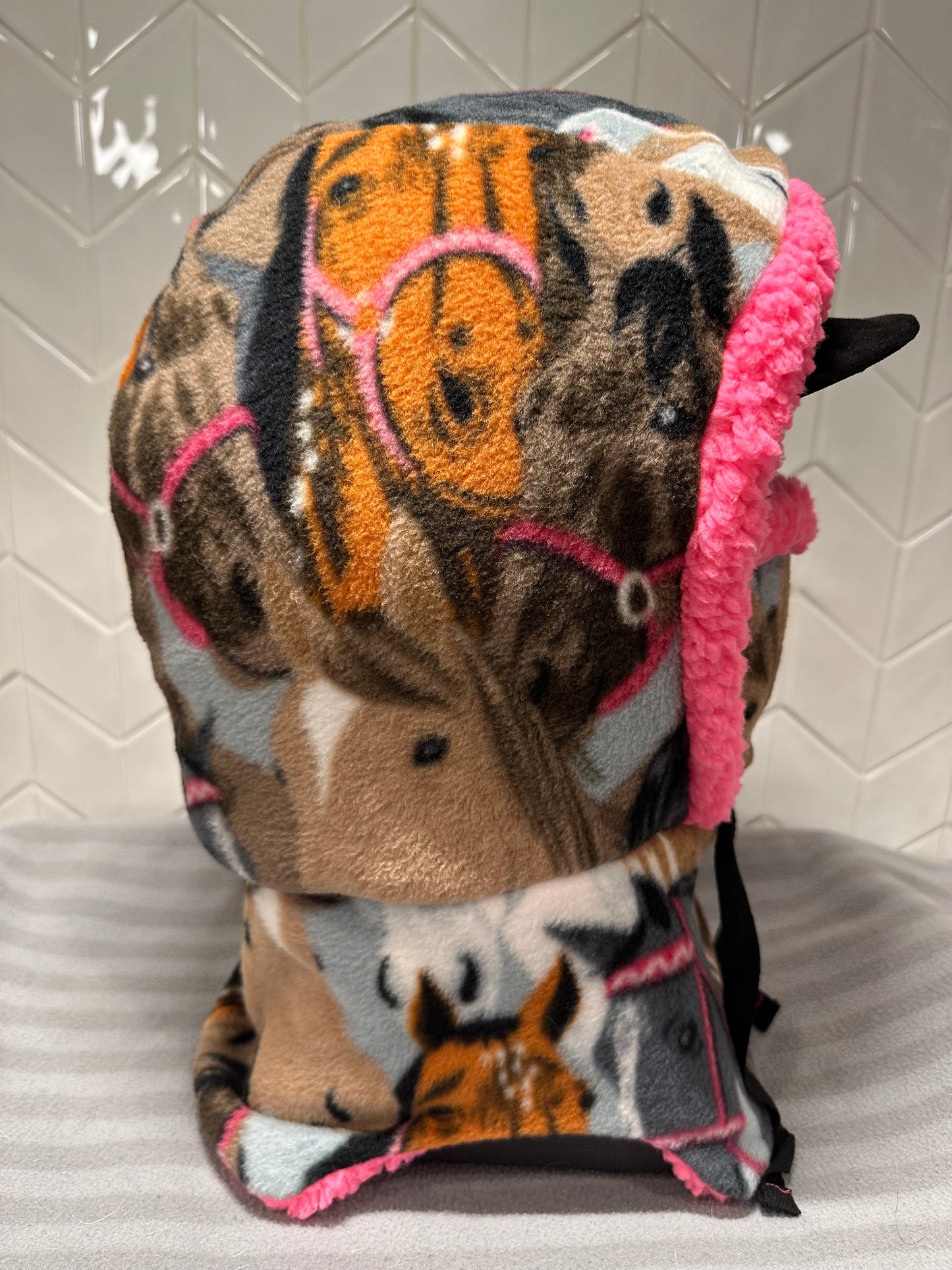 Horse Print Fleece Hood