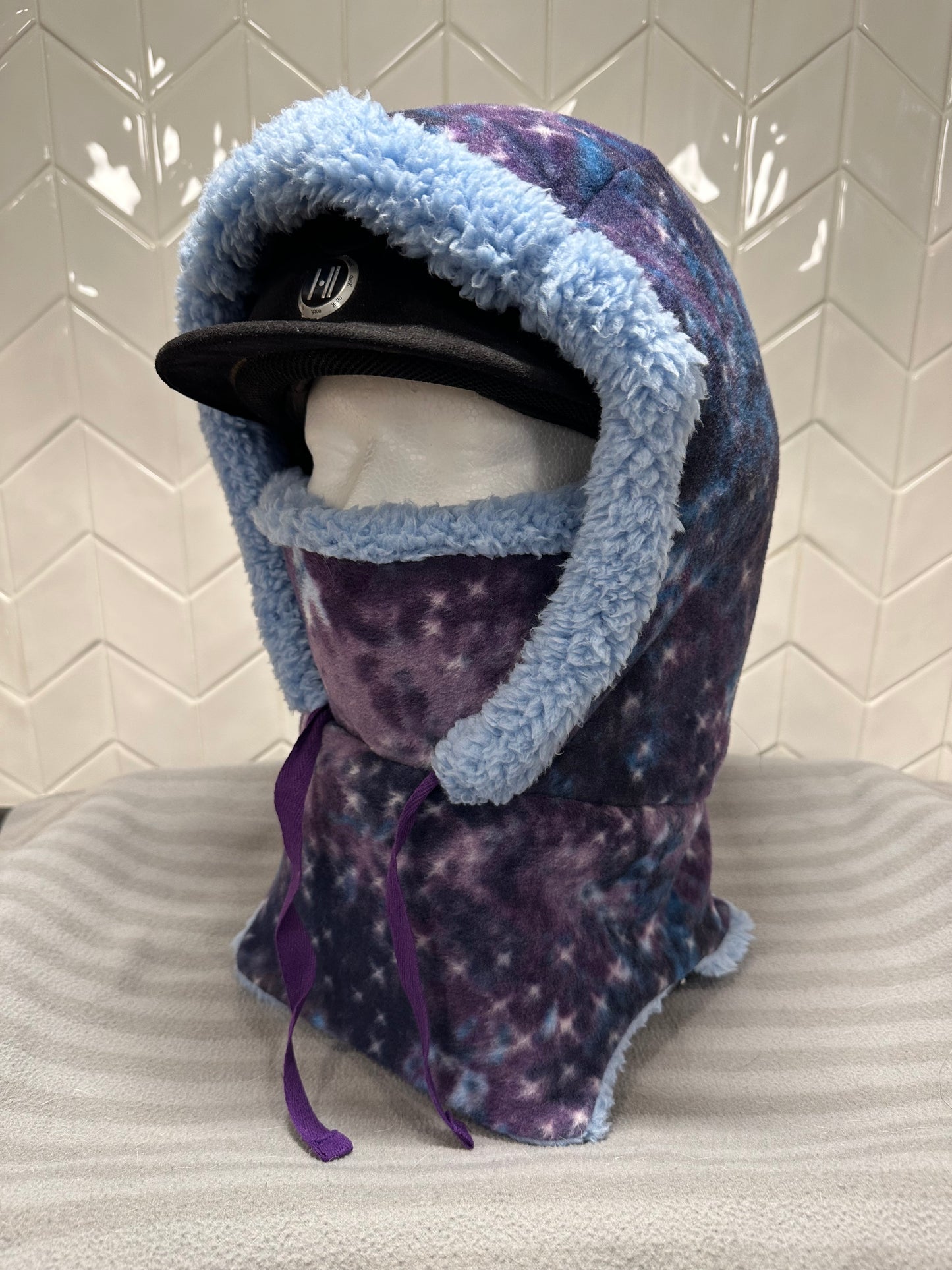 Purple Galaxy fleece hood