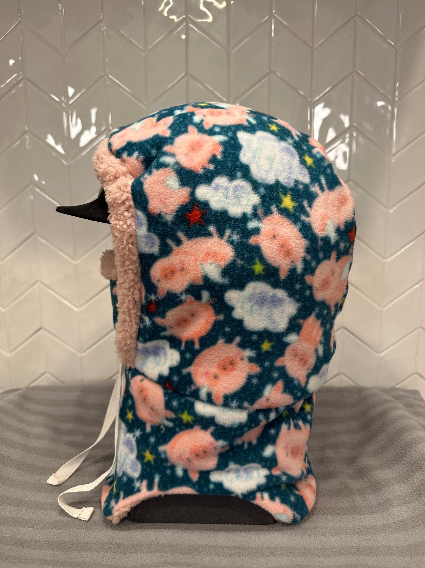 Flying Pigs Fleece Hood
