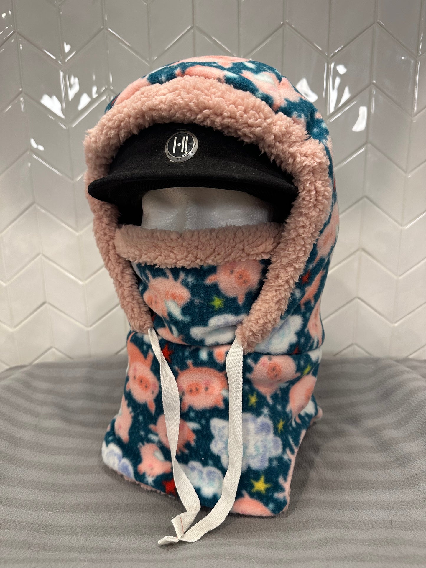 Flying Pigs Fleece Hood