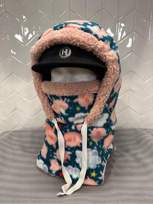 Flying Pigs Fleece Hood