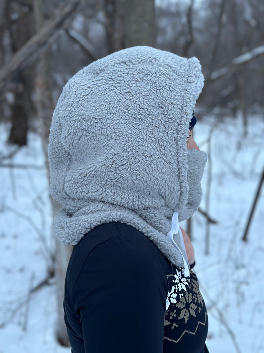 Light Gray Sherpa Hood